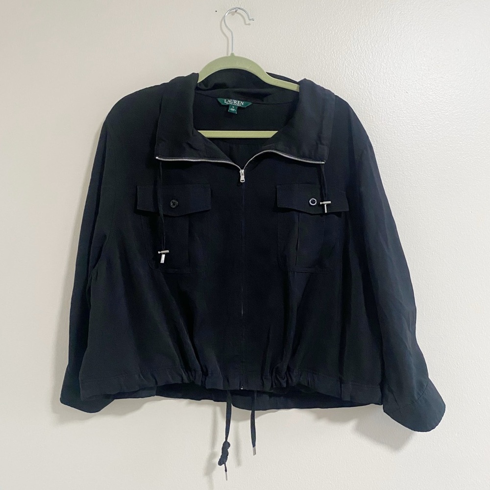 Lauren by Ralph Lauren Black Activewear Jacket Size Medium